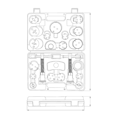 Kit de Ferramentas para Retornar Êmbolos da Pinça de Freio 22 Peças 44061222 TRAMONTINA PRO