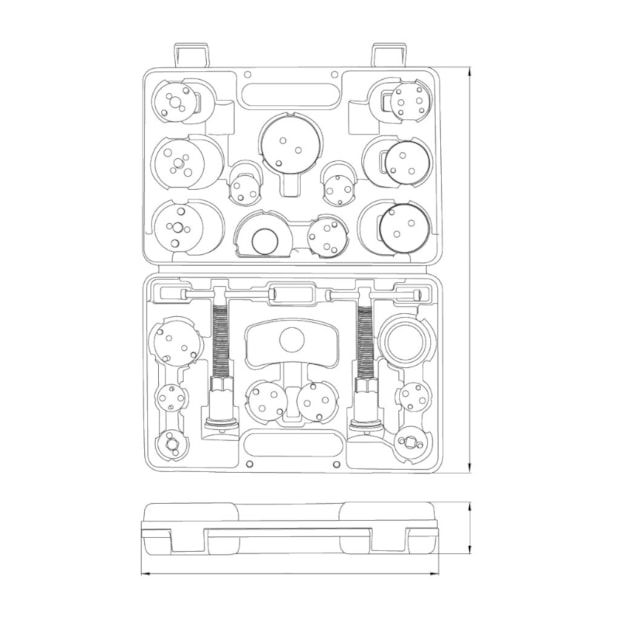 Kit de Ferramentas para Retornar Êmbolos da Pinça de Freio 22 Peças 44061222 TRAMONTINA PRO-15253cfc-b73f-4dcf-b456-f50741de035f