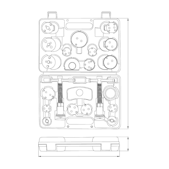 Kit de Ferramentas para Retornar Êmbolos da Pinça de Freio 22 Peças 44061222 TRAMONTINA PRO-7ea7515f-161a-46fe-8185-278a9ac9d0c9