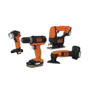 Kit de Furadeira Parafusadeira + Serra Tico Tico + Lixadeira + Acessórios BDCK502C1-B3 BLACK DECKER