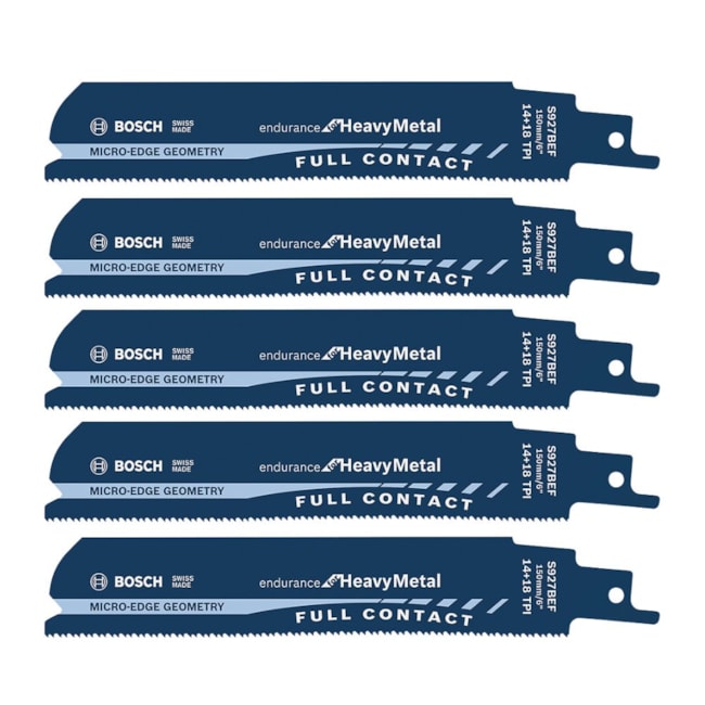 Kit de Lâminas de Serra Sabre Bimetal 150mm Metal S936 BEF com 5 peças 2608657523 BOSCH-1fa8d101-c265-4dfe-92d0-f20ed72e6338
