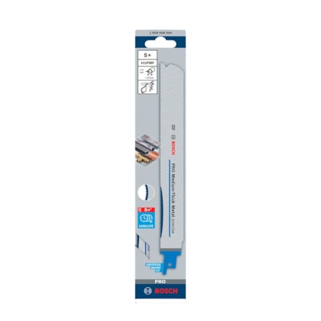 Kit de Lâminas de Serra Sabre Bimetal 175mm Metal S1126BEF com 5 Peças 2608657395 BOSCH-18b742c1-1b81-4beb-acac-7b1dac0d2f80