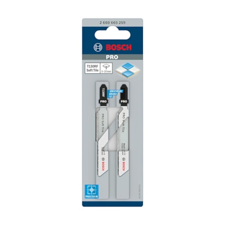 Kit de Lâminas de Serra Tico-Tico PRO Soft Tile T130RF com 2 Peças 2608665259 BOSCH