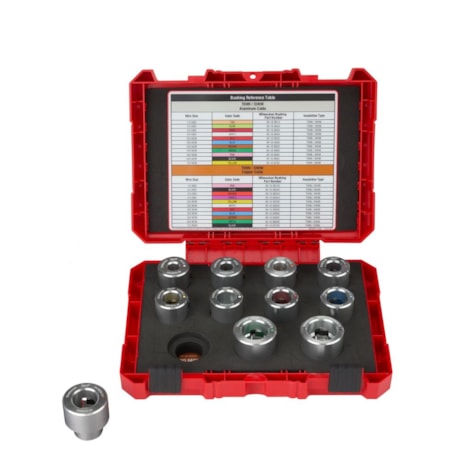 Kit de Matrizes Cobre Desencapador de Cabos 11 Peças até 750MCM (380mm²) 49-16-BKITC MILWAUKEE