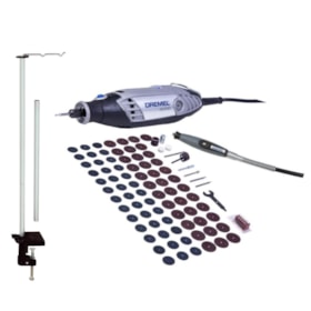 Kit de Micro Retífica 120W com Suporte Vertical + 82 Acessórios e 1 Acoplamento DREMEL