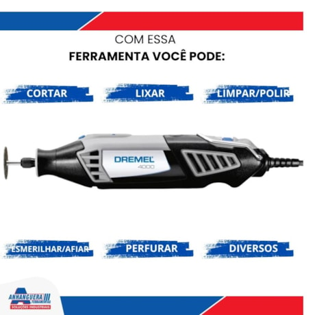 Kit de Micro Retífica 175W com Suporte Vertical + 36 Acessórios e 3 Acoplamentos DREMEL