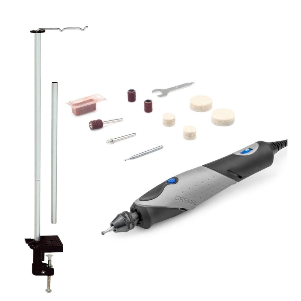 Kit de Micro Retífica 60W Bivolt com Suporte Vertical + 11 Peças