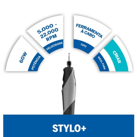 Kit de Micro Retífica 60W Bivolt com Suporte Vertical + 11 Peças DREMEL-cb20ecd4-58a1-4a8d-a521-dc7139465532