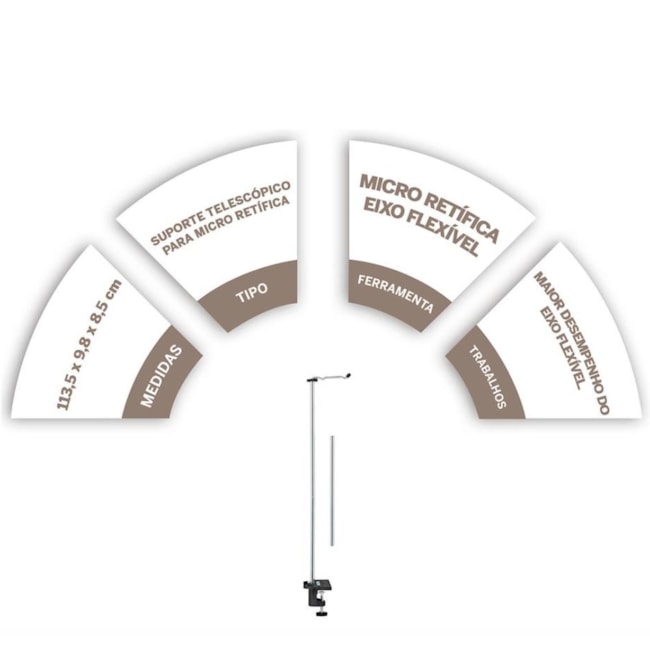 Kit de Micro Retífica 60W Bivolt com Suporte Vertical + 11 Peças DREMEL-633f605e-acfa-4b71-bda0-ce8e47d7af86