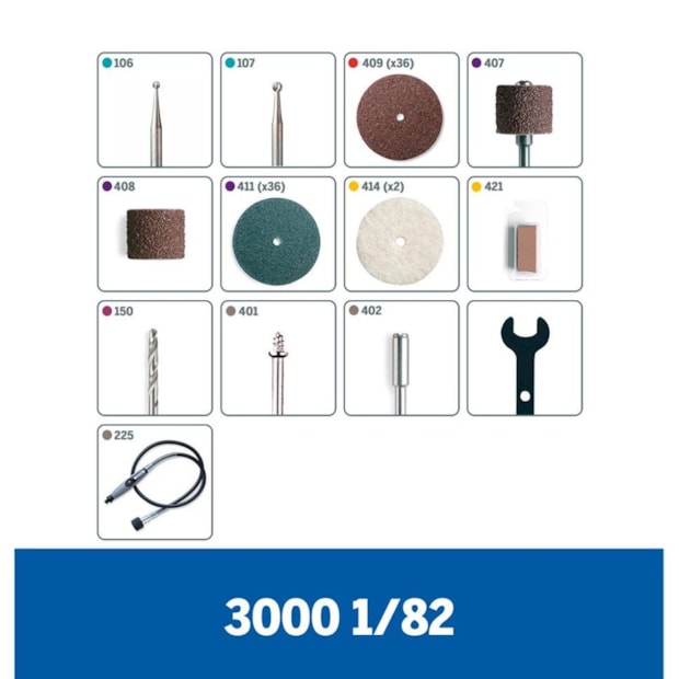 Kit de Micro Retífica 90W com Suporte Vertical + 82 Acessórios e 1 Acoplamento DREMEL-41bbbed4-acf8-4b0c-85de-cabee959b12e