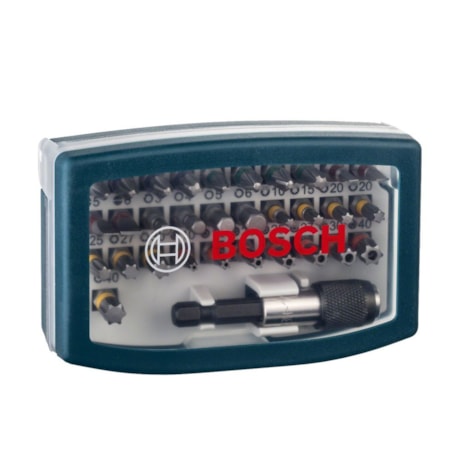 Kit de Pontas Bits/Fenda/Phillips/Pozidriv/Torx/Torx Furo Encaixe 1/4