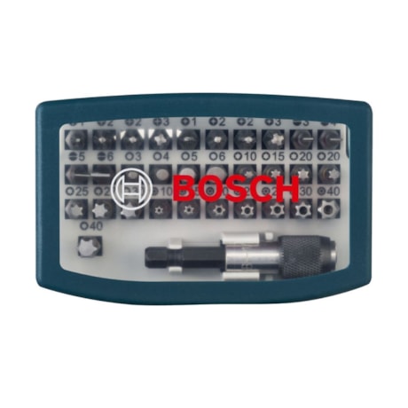 Kit de Pontas Bits/Fenda/Phillips/Pozidriv/Torx/Torx Furo Encaixe 1/4