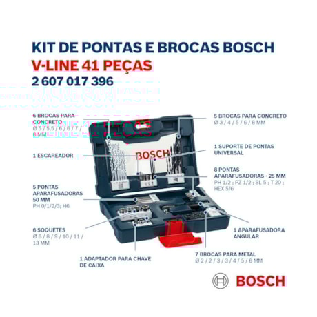 Kit de Pontas e Brocas 41 Peças V-LINE 2607017396 BOSCH-fee651a6-701b-4323-a473-9618188105ea