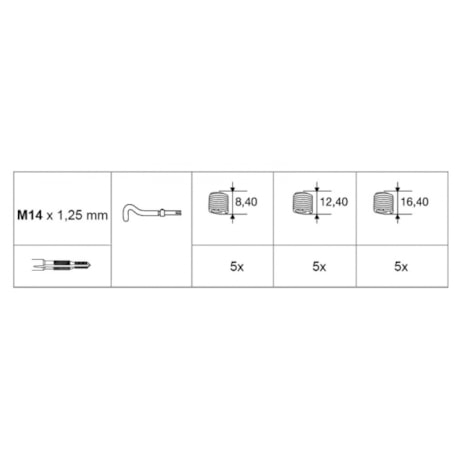 Kit de Reparo para Rosca M14 x 1.25mm 8.4/12.4/16.4mm P/Velas 437C BETA-2372c6c9-2bf5-4665-9798-d3ef5bb51e10