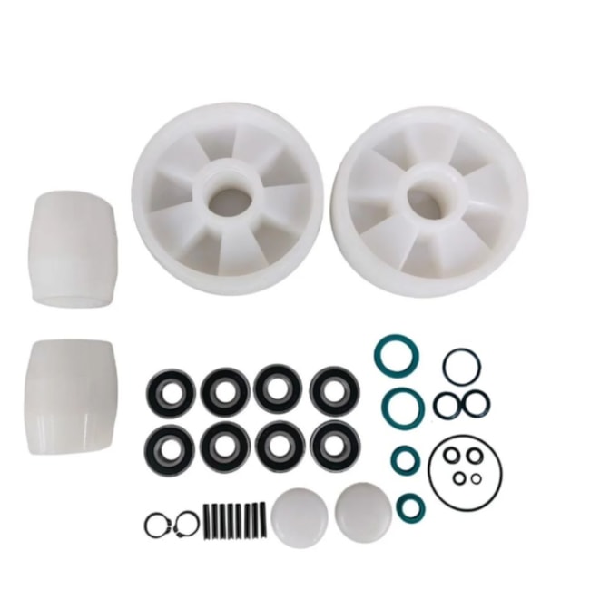 Kit de Rodas de Direção + Carga Simples Nylon e Vedação TM25 PALETRANS-8d34a826-88b0-4264-b56e-eb08bb261736