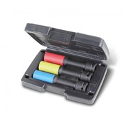 Kit de Soquete Impacto Sextavado 17 a 21mm com 3 Peças Longo Encaixe 1/2"" Colorido 720LCL/C3 BETA