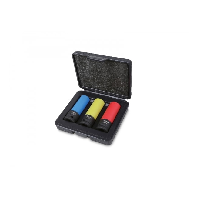 Kit de Soquetes de Impacto Sextavado 17 a 21mm 3 Peças Encaixe 1/2