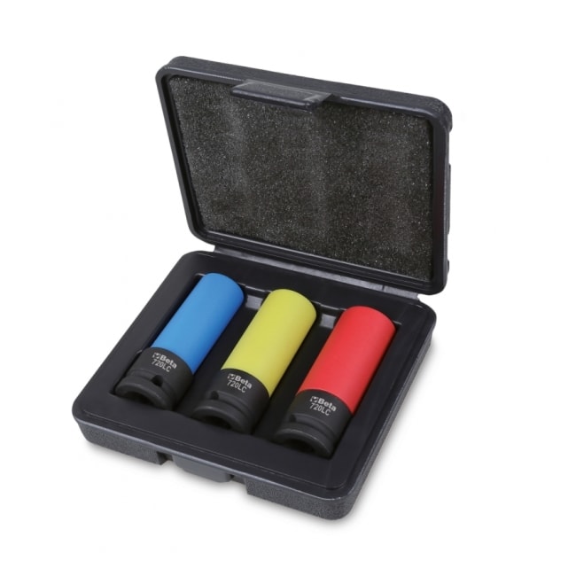 Kit de Soquetes de Impacto Sextavado 17 a 21mm 3 Peças Encaixe 1/2