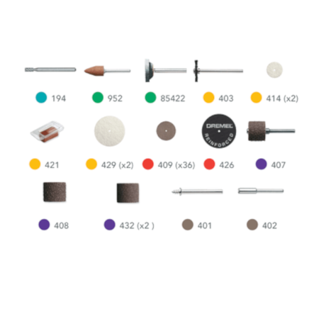 Kit de Uso Geral com 52 Peças para Micro Retífica 26150730AA DREMEL-06d0500c-de26-4c5c-a9ba-ec706ebbd10c