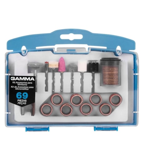 Kit de Uso Geral para Micro Retífica com 69 Peças G19504AC GAMMA-e2660240-29c8-40b9-9a1c-b4d84e7f5f1c