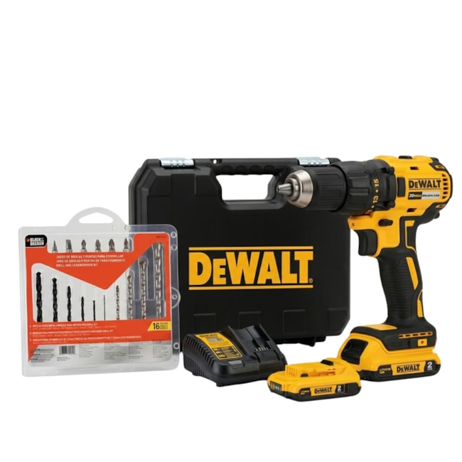 Kit DEWALT Furadeira Parafusadeira 1/2