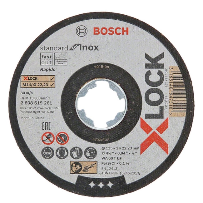 Kit Disco de Corte para Inox/Metal 4.1/2