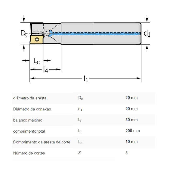 Kit Fresa/Cabeçote Intercambiável 20mm - 90° com 10 Pastilhas ADMT10 e 1 Chave F4042KIT031TTS WALTER-176dd8d4-6a5d-4252-8424-3260130fcc1b