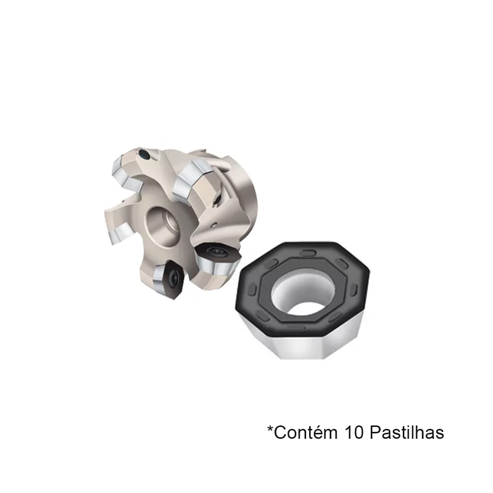 Kit Fresa/Cabeçote Intercambiável 80mm - 43° com 10 Pastilhas