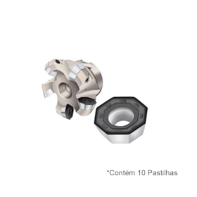 Kit Fresa/Cabeçote Intercambiável 80mm - 43° com 10 Pastilhas ODMT06 e 1 Chave F4080KIT051TTS WALTER