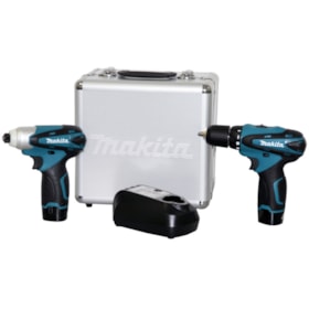 Kit Furadeira Parafusadeira de Impacto 12V com Maleta Bivolt LCT204 MAKITA