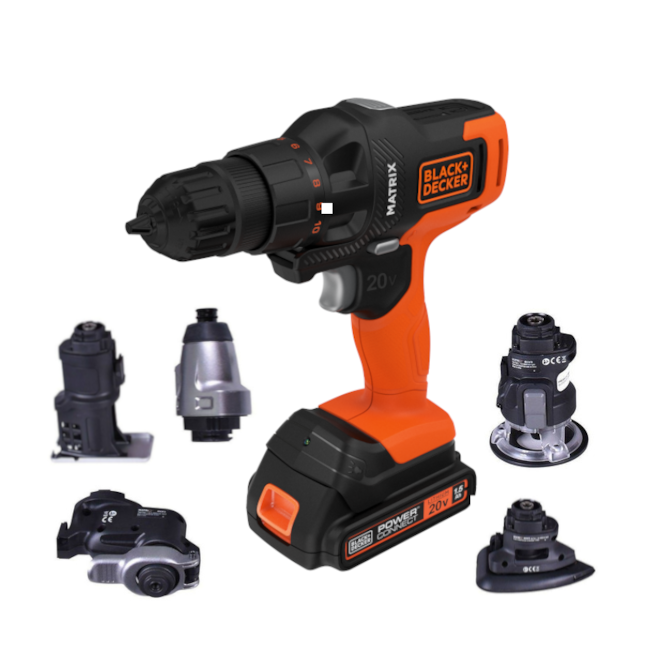 Kit Furadeira Parafusadeira de Impacto Matrix 6 em 1 Bateria 1.5A 20V Carregador Bivolt MTX20K6A BLACK DECKER-bf809acc-a57e-4376-90e1-e0def0bd6518