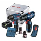 Kit Furadeira/ Parafusadeira GSR 120-LI e Chave de Impacto GDR 120-LI 2 Baterias e Maleta 110/220V BOSCH Kit Furadeira/ Parafusadeira GSR 120-LI e Chave de Impacto GDR 120-LI 2 Baterias e Maleta 110/220V BOSCH