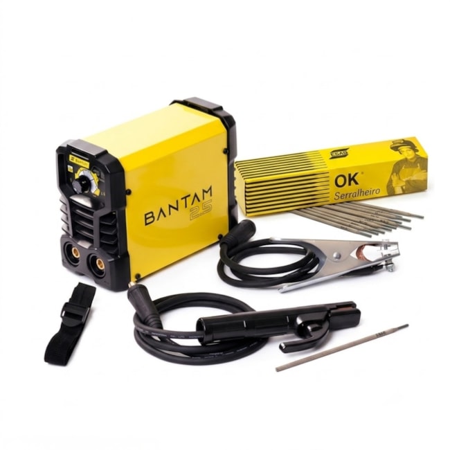 Kit Inversora de Solda 120A Monofásica Bivolt ESAB Bantam 2.5 + Eletrodo 5Kg OK Serralheiro 2,5mm-c1ee68a1-ee68-4ba9-98e1-6a22392526e0