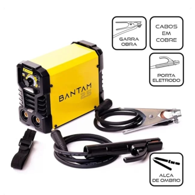 Kit Inversora de Solda 120A Monofásica Bivolt ESAB Bantam 2.5 + Eletrodo 5Kg OK Serralheiro 2,5mm-f504f985-e21b-465a-bec5-310382eef15d