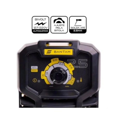 Kit Inversora de Solda 120A Monofásica Bivolt ESAB Bantam 2.5 + Eletrodo 5Kg OK Serralheiro 2,5mm-fedcd02f-b18e-46b5-a4ee-2c1379490469