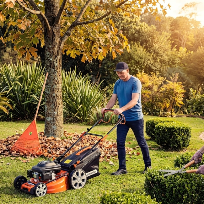 Kit Jardinagem Tramontina Cortador de Grama a Gasolina 6.5HP 79768651 + Vassoura Plástica 120CM + Tesoura para Poda 12