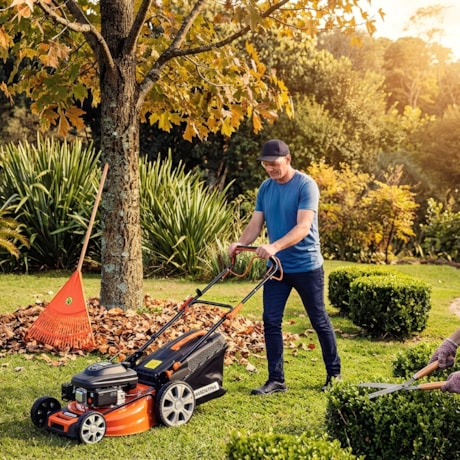 Kit Jardinagem Tramontina Cortador de Grama a Gasolina 6.5HP 79768651 + Vassoura Plástica 120CM + Tesoura para Poda 12