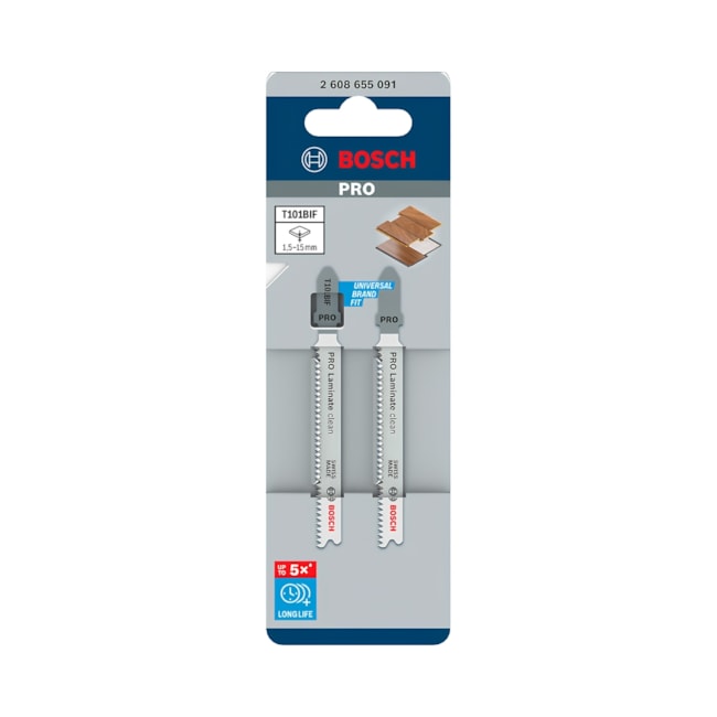 Kit Lâminas de Serra Tico-Tico PRO Laminado Clean T101BIF com 2 Peças 2608655091 BOSCH-844c9e63-124a-4e1c-ac62-80aef8dc121f