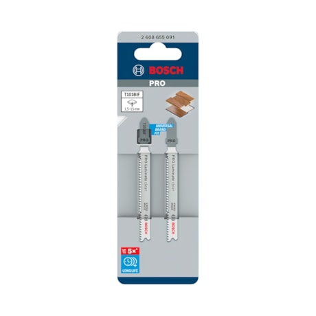 Kit Lâminas de Serra Tico-Tico PRO Laminado Clean T101BIF com 2 Peças 2608655091 BOSCH-817ed1eb-49c9-4980-9b43-83f00a901c40