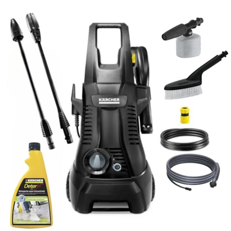 Kit Lavadora de Alta Pressão 1740 Libras 300L/H 1500W K2 PLUS TURBO com Detergente 500g Mangueira 3m