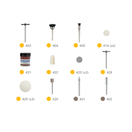 Kit Limpar/Polir com 20 Peças para Micro Retífica 26150726AA DREMEL-192417a3-8dba-4213-8557-b39fa16cbf28