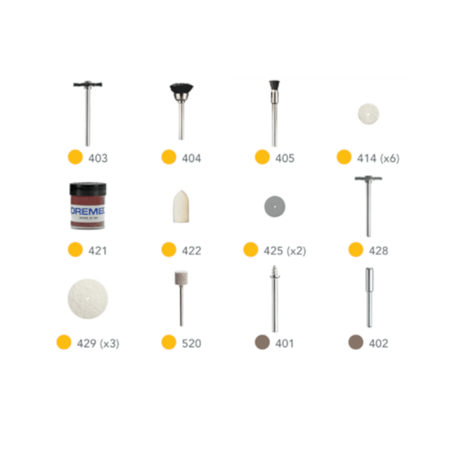 Kit Limpar/Polir com 20 Peças para Micro Retífica 26150726AA DREMEL-48f36431-30dd-4686-85c4-5552116d9793
