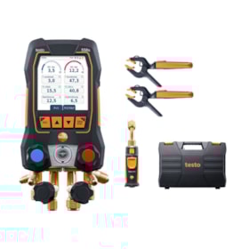 Kit Manifold Digital Bluetooth TH Sonda Medição Vácuo Temp 2 Pinça Cabo USB e Maleta sem Mangueira TESTO 558s TESTO