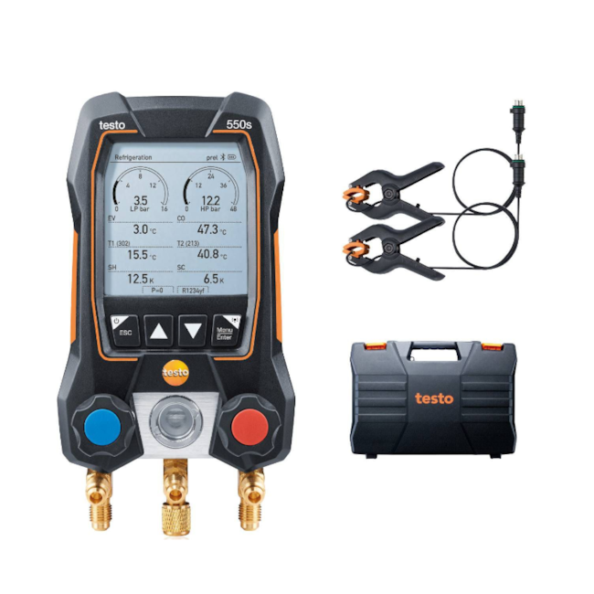 Kit Manifold Digital com Sonda de Temperatura e Pinça de Cabo 550s KIT TESTO-87ca361d-9954-4192-9220-34b64395c53a