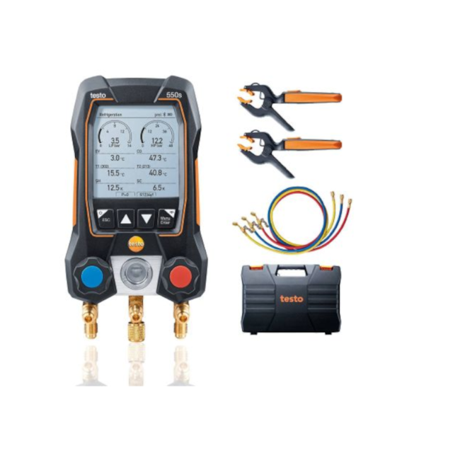 Kit Manifold Digital com Válvula 2 Vias Mangueira e Bluetooth 550s TESTO-c8543256-ec21-45c9-afeb-58a698703295