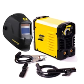 Kit Máquina Inversora de Solda MMA 120A FT100% Monofásica Bivolt BANTAM 2.5 + Máscara de Solda SWARM A10 ESAB