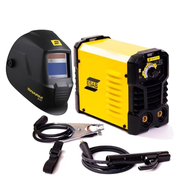 Kit Máquina Inversora de Solda MMA 120A FT100% Monofásica Bivolt BANTAM 2.5 + Máscara de Solda SWARM A10 ESAB-052f07c7-5f13-49f0-a9b4-29353035aab8