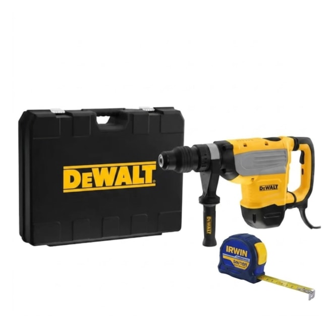 Kit Martelete Perfurador Rompedor D25733K DEWALT 1600W 220V com Maleta + Trena Manual 5 Metros IW13950 IRWIN-8bf03b34-65a6-4279-afea-ea82cd6618d5