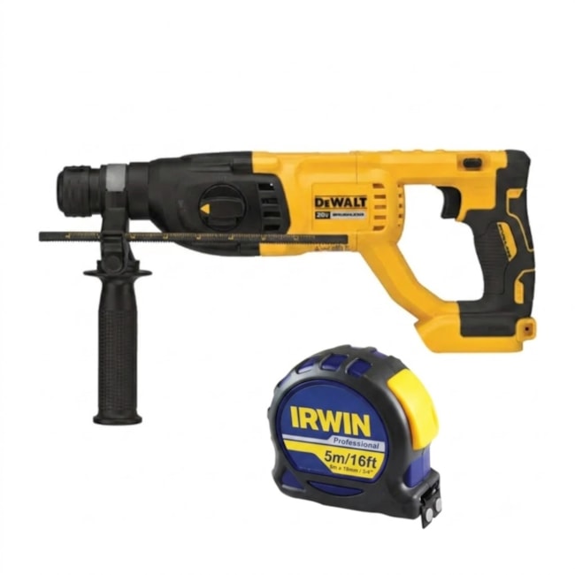Kit Martelete Perfurador Rompedor DCH133B DEWALT 20V sem Bateria e Carregador + Trena Manual 5 Metros IW13950 IRWIN-6fe050b4-0649-4167-a0b0-032602fdbab4
