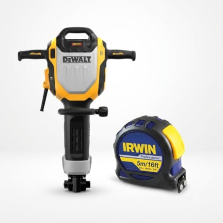 Kit Martelo Demolidor Dewalt D256966 Brushless 220V 1800W 41J + Trena Manual Irwin IW13950 5 Metros-ba3360ee-92b8-4f50-9fb1-45c20f4f44f1